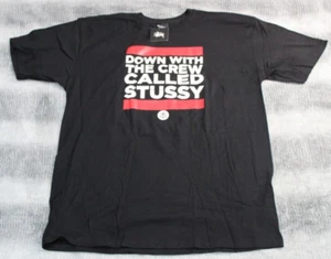 Size XL - Men's Stussy Down with The Crew Tee 'Black' Tee 1902949 BLAC - Picture 1 of 6