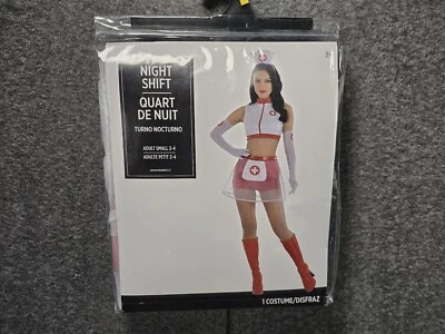 Disfraz de enfermera de turno de noche de Halloween para adulto talla pequeña 2-4 sexy disfraces Amscan Foto 1 de 4