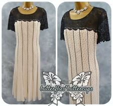 ~ JACQUES VERT ~ Size 18 Black & Ivory Polkadot Lace Dress Mother of the Bride
