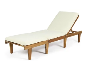 Outdoor Recliner Chaise Lounge Patio Reclining Chair Pool Lawn Beach Lounger - Picture 1 of 10