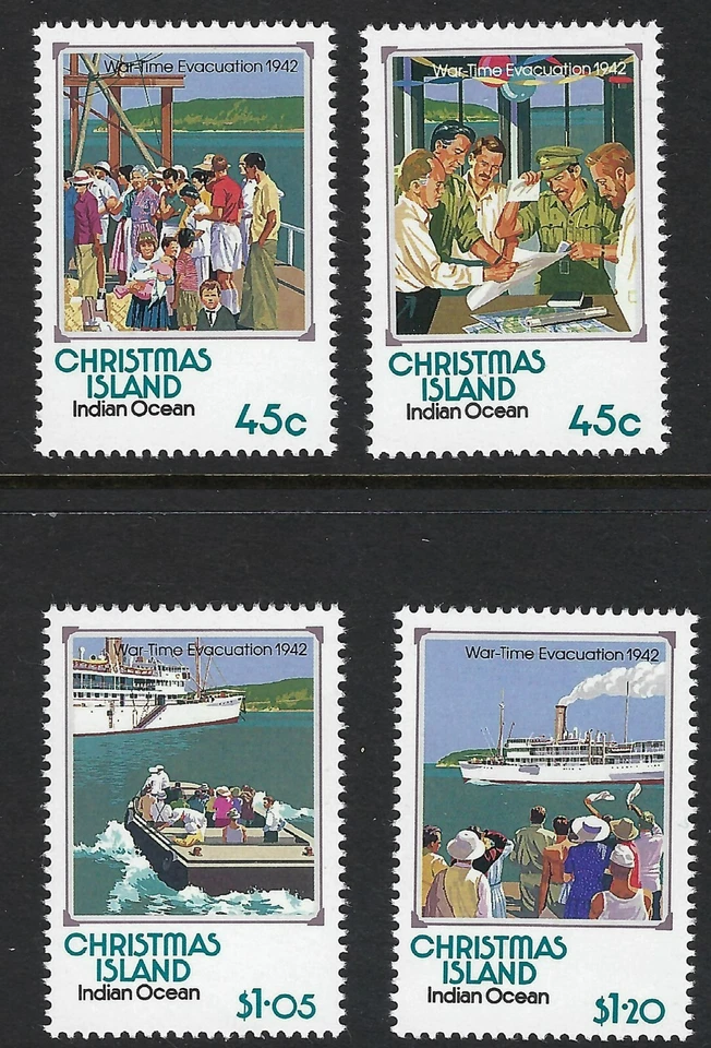Christmas Island SG # 342-345 1992 evacuación en tiempo de guerra como nuevo desquiciado MUH MNH Foto 1 de 1