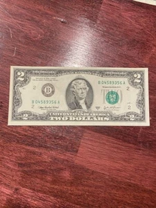 2003 A $2 Two Dollar Bill US Note B04589356A - Picture 1 of 2