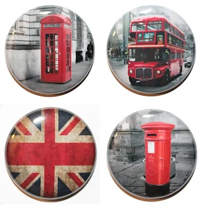 1 Zoll (25 mm) 4er Set London inspirierte Button Anstecker Pins - HERGESTELLT IN UK - Bild 1 von 2