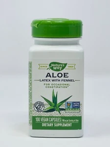 Nature’s Way Aloe para Estreñimiento Ocasional 100 Cápsulas Veganas Nuevo - Imagen 1 de 8