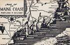 MAINE COAST ~ Map Card - Portland to Belfast - Plus Tenants Harbor & Port Clyde