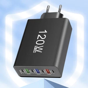120W Multi-Interface Travel Charger Wear Resist for Samsung IPhone Xiaomi Huawei - Photo 1 sur 29