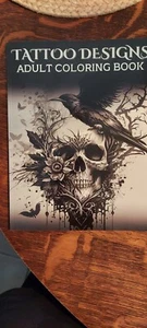 Tattoo Coloring Book Adults: anti Stress 30 Coloring Tattoo Designs skulls New - Picture 1 of 3