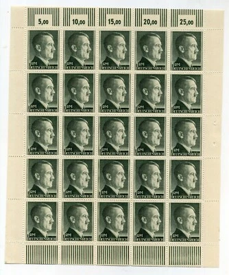 Stamp Germany Mi 799-  Sc 524 Sheet 1941 WWII Fascism War Era Hitler German MNH - Image 1 of 2