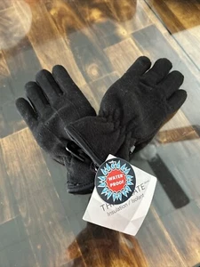 Boys Water-proof Thinsulate Black Fleece Gloves, Size Medium , New with tags - Picture 1 of 5