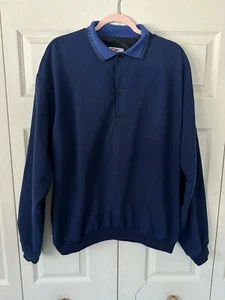 Mens Headwind Sun Mountain Sports Blue Golf Pullover Collared Windbreaker Size L - Picture 1 of 13