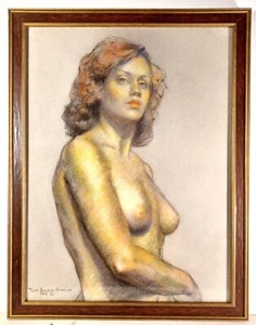 ELENCATO AMERICAN FLORA B GIFFUNI SD PSA FONDATORE ORIGINALE PASTELLO NUDO INCORNICIATO - Foto 1 di 10