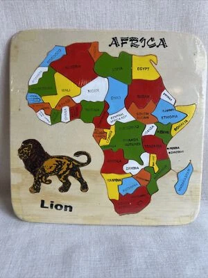 Vintage Wooden African Map Puzzle Complete with Countries - Image 1 of 4