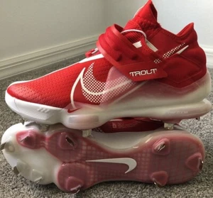 NIKE FORCE ZOOM TROUT 7 METAL BASEBALL CLEATS CI3134-602 RED WHITE SZ 13 - Picture 1 of 7