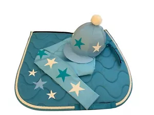 Juego de equitación colores cielo/turquesa/blanco Cross Country, para niños - Imagen 1 de 1