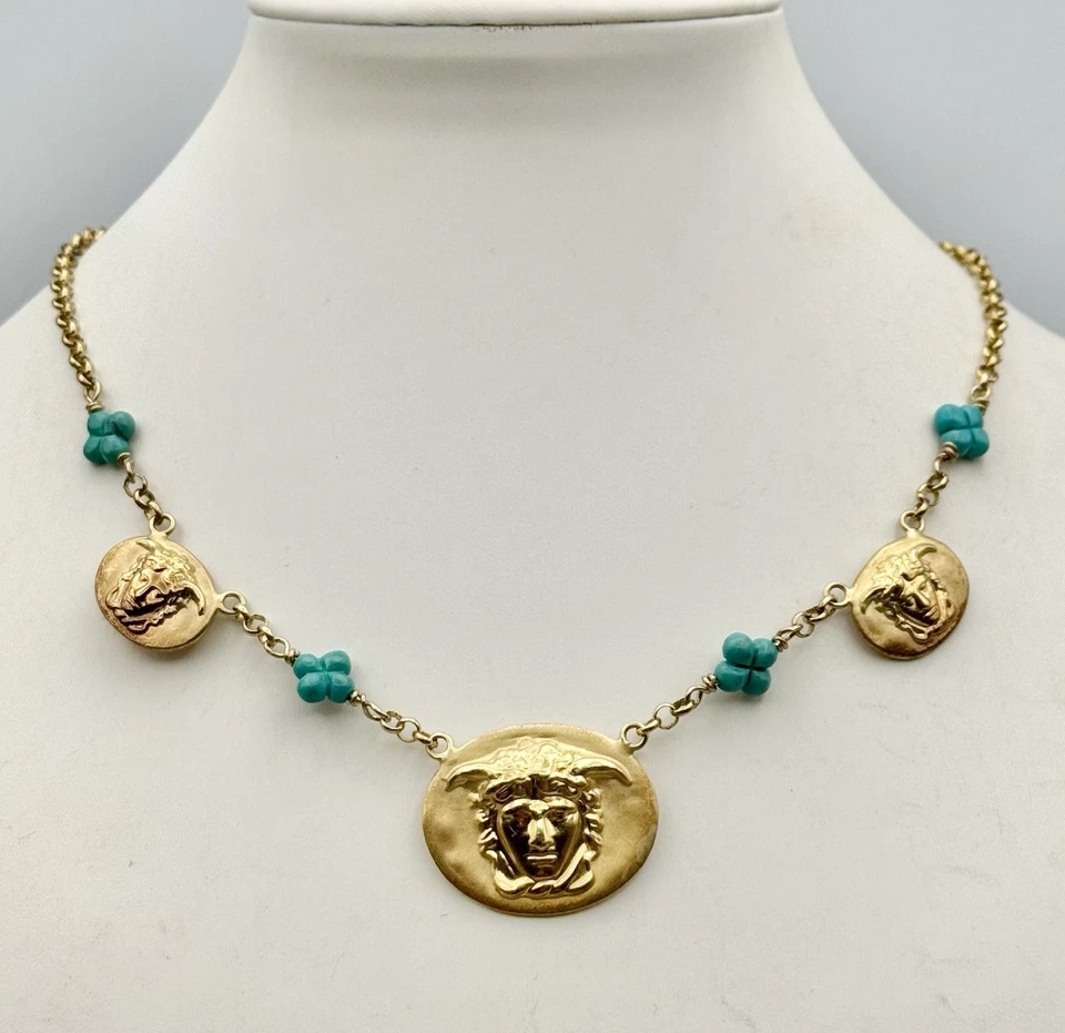 Tagliamonte Sterling Silver .925 Turquoise Medusa Necklace 18” - Image 1 of 4