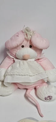 Vintage Fisher Price Puffalump Plush Pink Mouse Original Dress Outfit - Image 1 of 4