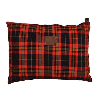 Will Leather Goods Small Pillow Red Tartan Plaid Travel Cabin Core Wool? Duffel - Image 1 of 4