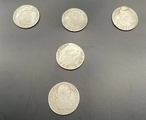 ESPAÑA. CARLOS IIII. AÑO 1795 1799 1803 1805 Y 1806. LOTE DE  2 REALES PLATA. - Picture 1 of 2