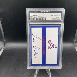 Lee Bales Signed Cut Braves Custom Card PSA DNA Authentic Auto - Picture 1 of 2