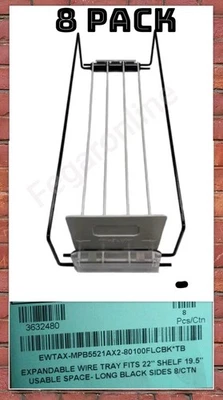 8 PACK TRION INDUSTRIES EXPANDABLE WIRE TRAY OPEN SIDE PRODUCT PUSHER FITS 22"  - Image 1 of 4
