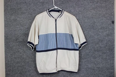 Camisa Pierre Cardin Vintage Para Hombre Mediana con Cremallera Azul y Blanco Foto 1 de 4