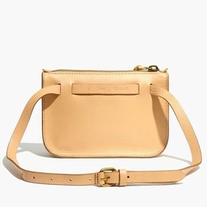 Madewell The Simple Pouch Belt Bag In Linen Cream Shade Genuine Leather Small - Picture 1 of 10