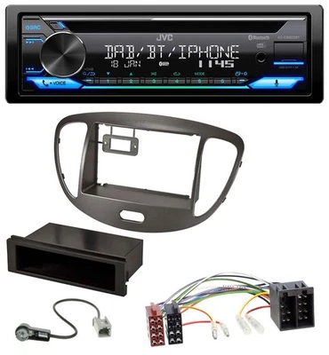 JVC Bluetooth MP3 USB DAB CD Autoradio für Hyundai i10 2008-2013 dunkelsilber - Bild 1 von 4