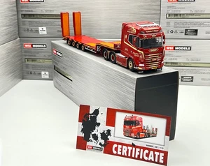 DAF XG+ lowloader with ramps 4 axle "Karsten V. Olesen" WSI truck models 1:50 - Picture 1 of 7