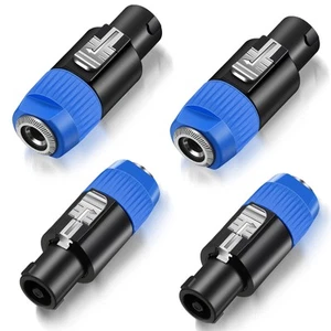 4 Pack NL4FC Speaker to 1/4 Adapter, Speaker Male to 1/4 inch TS Female Conve... - Picture 1 of 7
