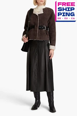 RRP €2125 ISABEL MARANT Alison Shearling Jacket FR36 US4 UK8 S Belted Snap - Image 1 of 4