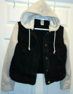No Boundaries Size M (7 / 9) Girl's Kids Hoodie Denim /Fleece Jean Jacket - Picture 1 of 2