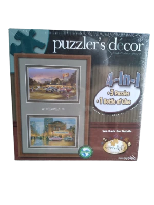 Puzzler's Décor 1200 шт. 3 головоломки 1 бутылка клея - 1950-е A&W Drive In - ELVIS - Изображение 1 из 2