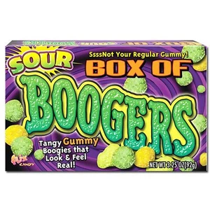 Box of Sour Boogers - 3.25oz box - 6 Pack - Theater Boxes  FREE SHIPPING - Picture 1 of 3