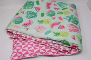Cynthia Rowley Summertime Tablecloth Bright Colors Watermellon Flip Flops B8 - Picture 1 of 1
