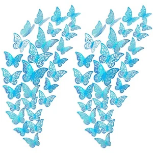 72Pcs 3D Butterfly Wall Decor 3 Sizes 3 Styles, Removable Butterfly Stickers ... - Picture 1 of 7