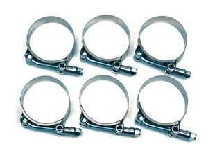 6 pcs 1.5" T-Bolt Hose Clamps Stainless Steel Turbo Intake Silicone Hose Clamp - Picture 1 of 5