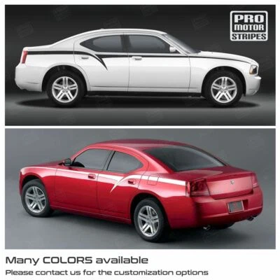Calcomanías Dodge Charger 2006-2010 longitud completa jabalina rayas laterales (elige color) Foto 1 de 2