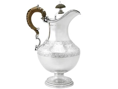 Jarra de agua caliente de plata esterlina - antigua victoriana Foto 1 de 4