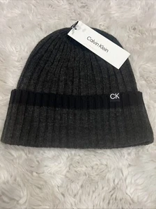 Gorro tejido Calvin Klein para hombre gris negro talla única ¡Nuevo! Ck200398c $48 - Imagen 1 de 7