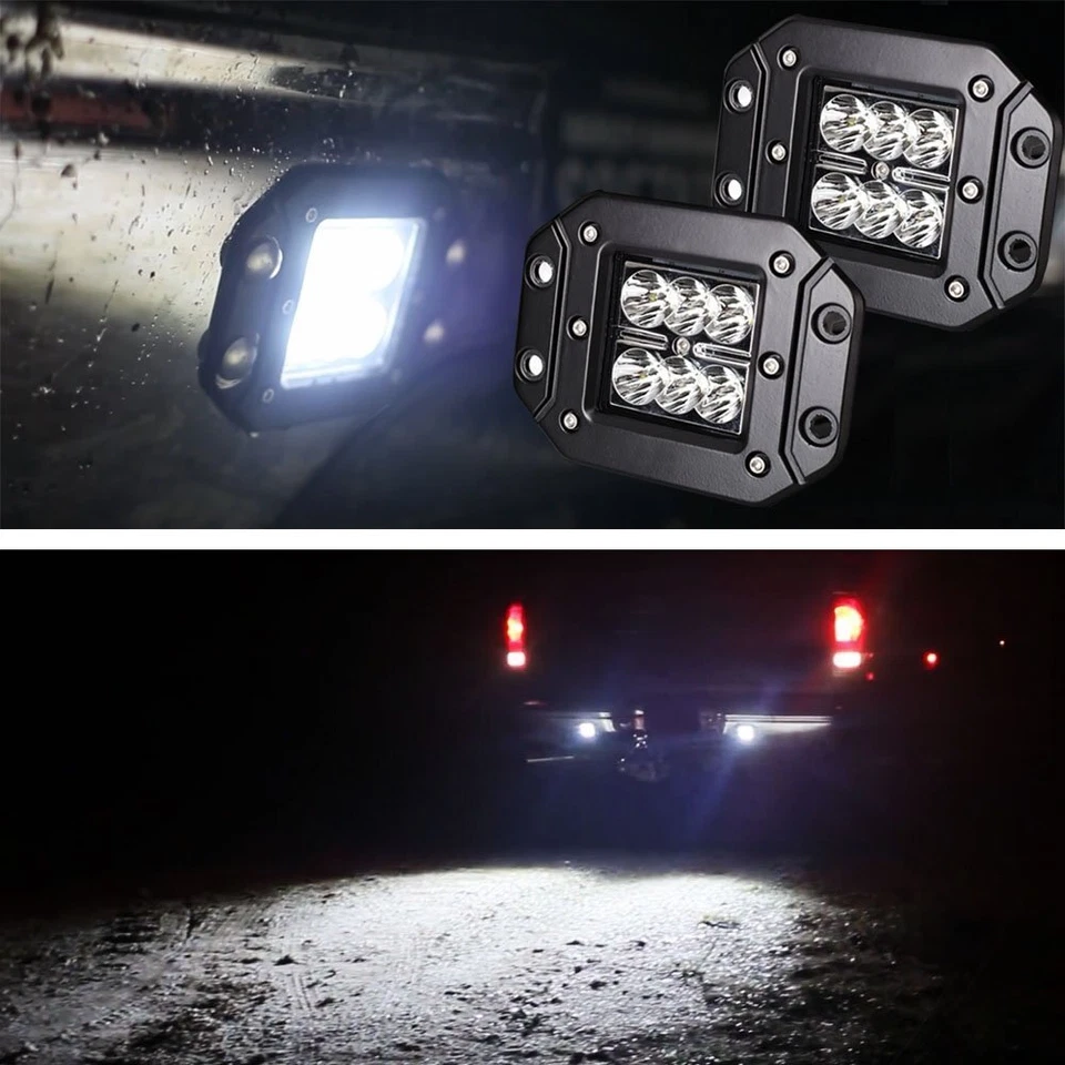 (2) Luces cúbicas LED CREE de montaje empotrado de 24 W para camión Jeep todoterreno ATV Foto 1 de 4