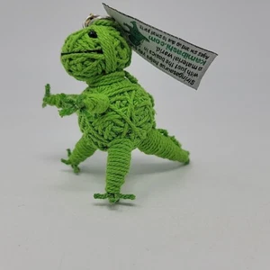 Kamibashi Dinosaur String Doll Gang Keychain Stringasaurus Green with Bell 4" - Picture 1 of 7