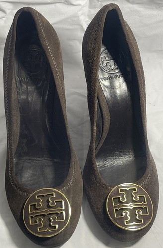 Tory Burch Sophia marrone scamosciato zeppa tacco taglia 7 1 2