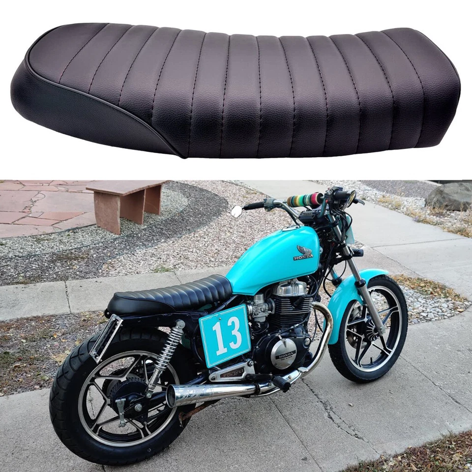 Assento de corrida universal para motocicleta café selim plano para Yamaha SR Honda CB500 - Imagem 1 de 4