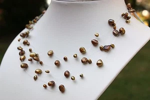 F19 Süßwasser Perle Schmuck Brautschmuck Halskette Perlenkette Echtschmuck Kette - Bild 1 von 1