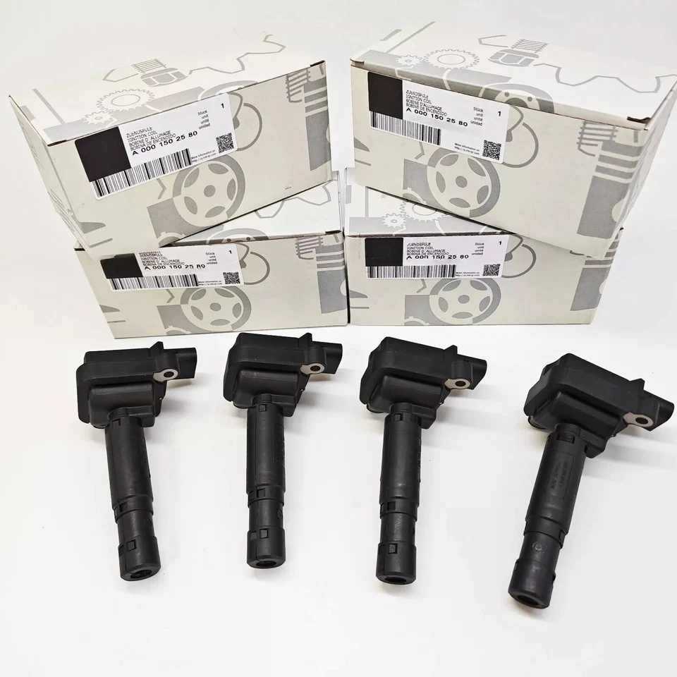 4PCS Ignition Coil Kit for A0001502580 Mercedes-Benz E200 C200 C250 SLK250 M271 Foto 1 de 4