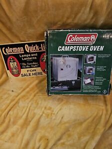 Vintage Coleman Camp Stove 2000016462 Camp Oven - Silver With Box Needs Cleaning