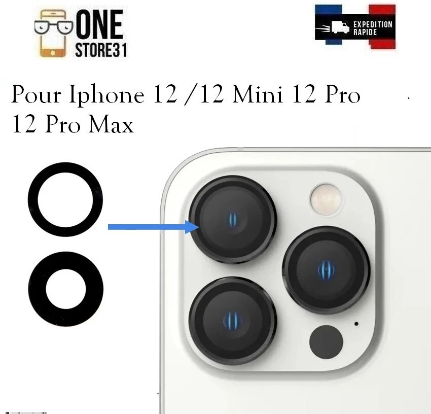KIT Lentille caméra arrière + adhésif Pour iPhone 12/ 12 MINI /12 PRO/12 PRO MAX