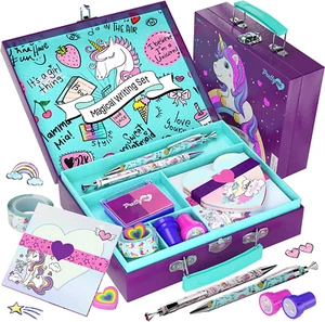 Unicorn Stationery Set for Kids - Birthday Gifts for Girls Ages 6, 7, 8, 9, 10 t - Picture 1 of 12