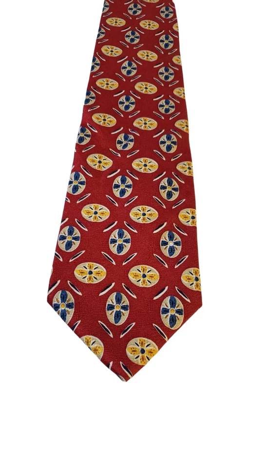 Corbata Woodward Vintage Seda Cuello Roja Floral Negocios Informal Preppy Papá Formal Foto 1 de 4