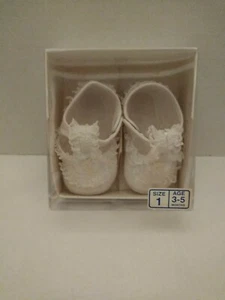 Vintage Lullaby Baby Booties New In Box Sz 1 Age 3-5 Mo Lace & Satin Conaway... - Picture 1 of 5